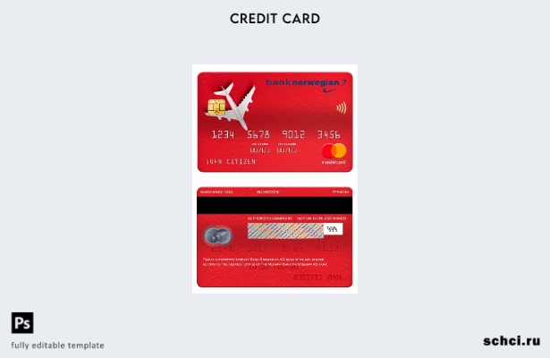 цифровая загрузка норвежского банка Шаблон карты Mastercard норвежского банка AS